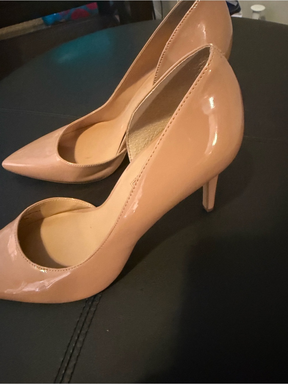 INC International Concepts Nude Patent Pointed-Toe Stiletto Pumps